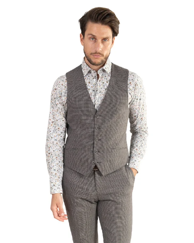 Brown Rustic Check Waistcoat