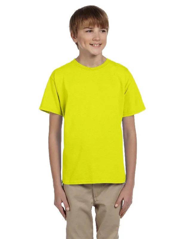 Hanes Youth Heavyweight 50/50 T-Shirts | Safety Green