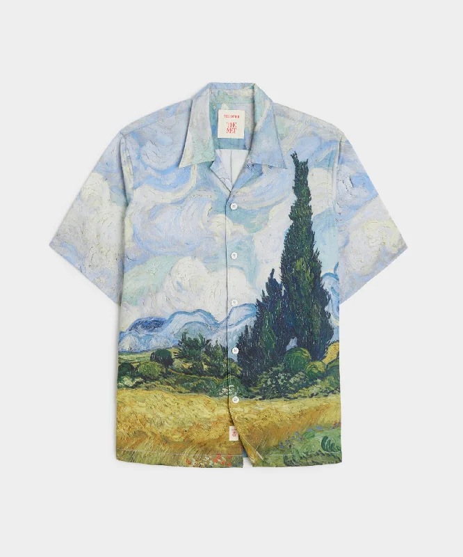 Todd Snyder x The Met Van Gogh Wheat Field With Cypresses Cabana Shirt