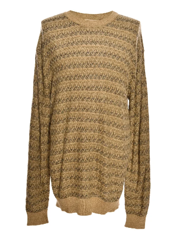 Patterned Brown Jumper - M