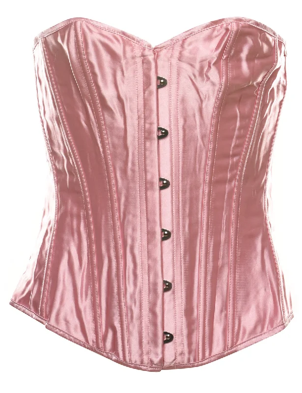 Pale Pink Y2K Boned Corset - S