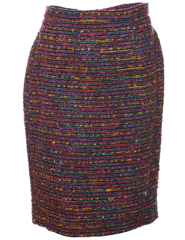 Patterned Pencil Skirt - M