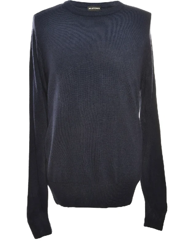 Navy Classic Knit Jumper - M