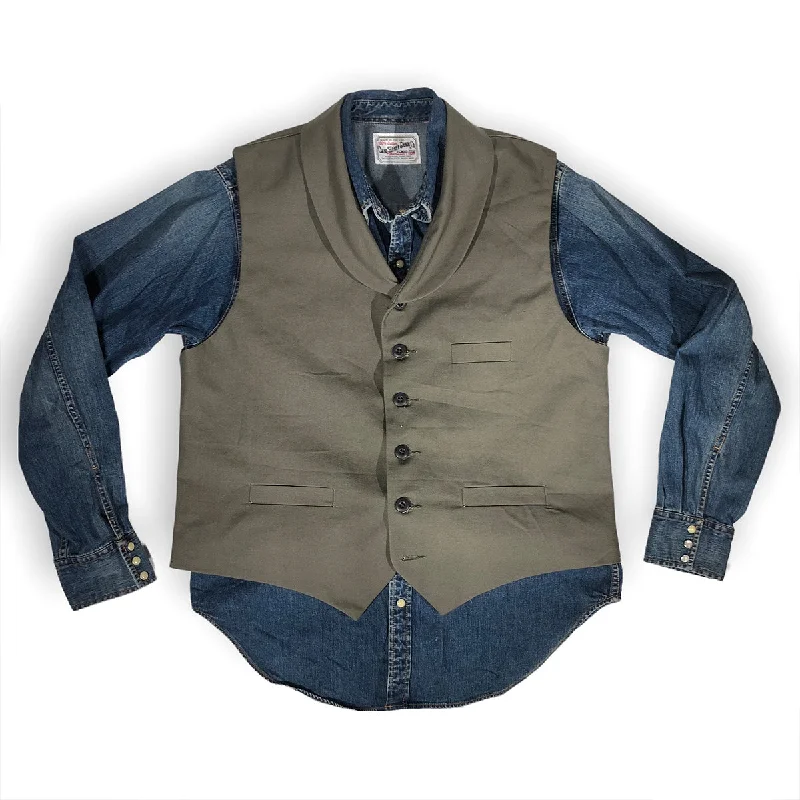 12oz Moss Duck Canvas Type D Waistcoat