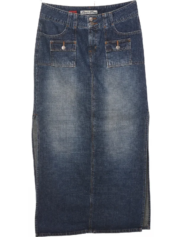 Pencil Shape Denim Skirt - L