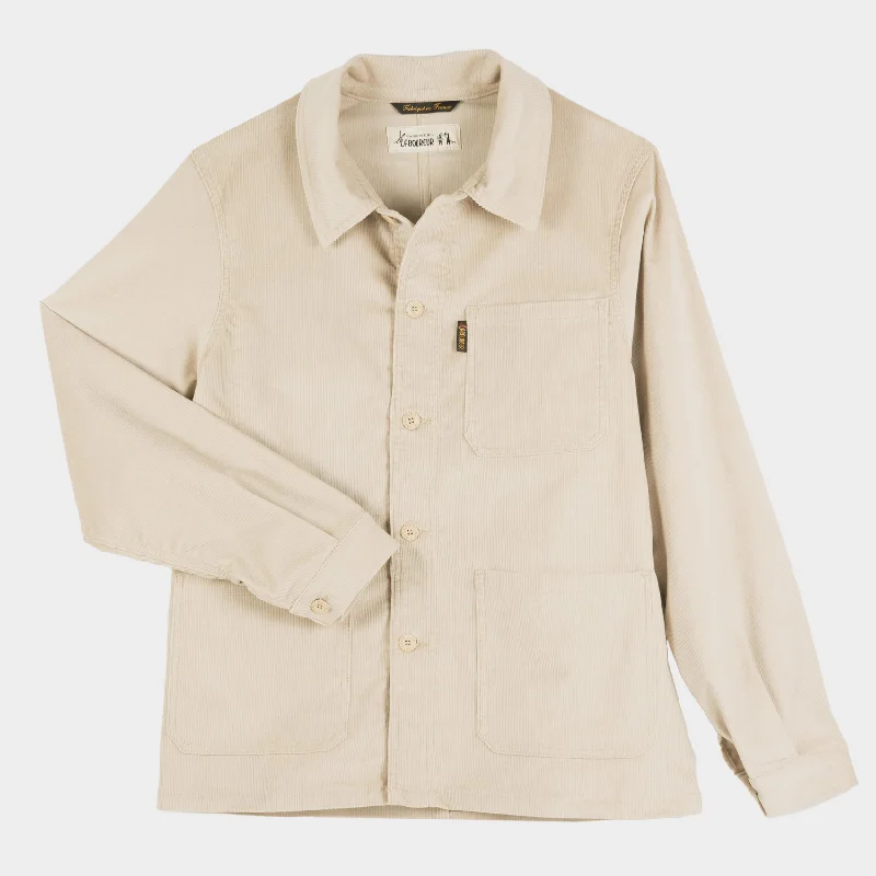 Le Laboureur X Gardenheir Fine Corduroy Work Jacket in Salt