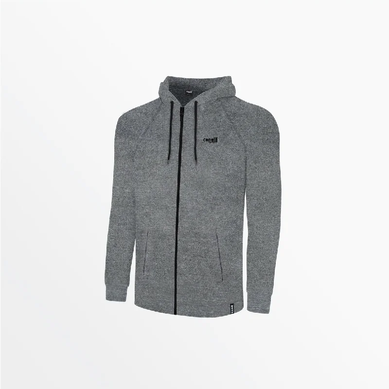 MEN'S HEATHERED ZIP UP HOODIE