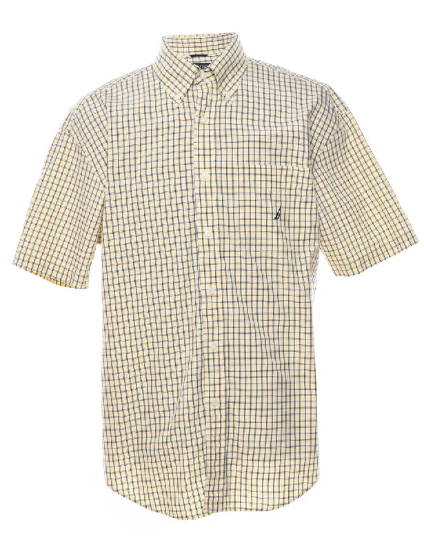 Nautica Short Sleeve Checked Shirt - L