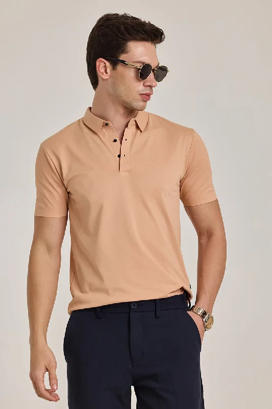 Peach Stitchless Polo T-Shirt