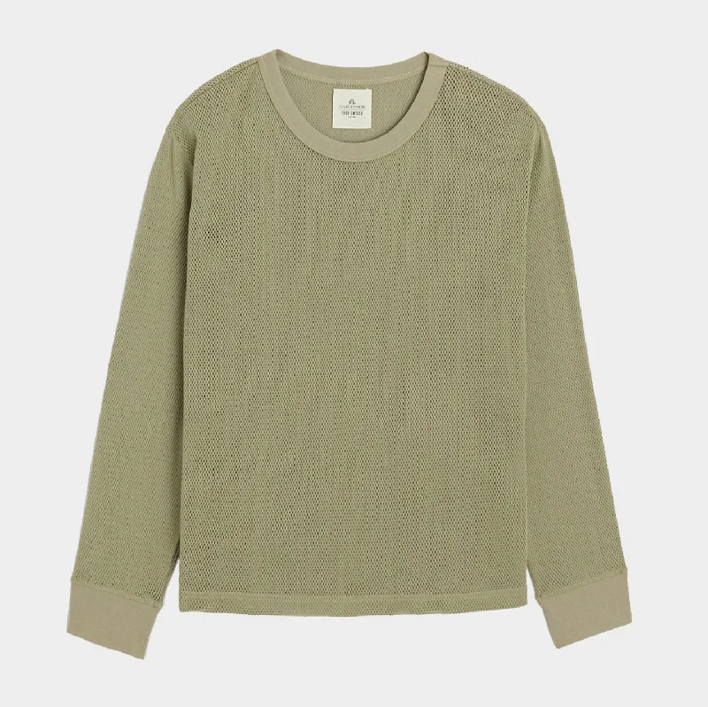 Todd Snyder x Gardenheir Cotton Mesh long Sleeve Shirt in Sage