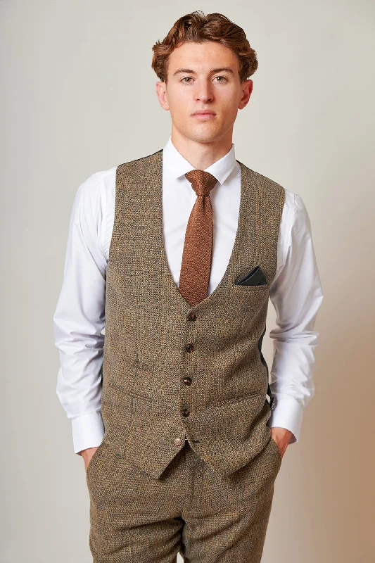 KRIS - Tan Tweed Waistcoat