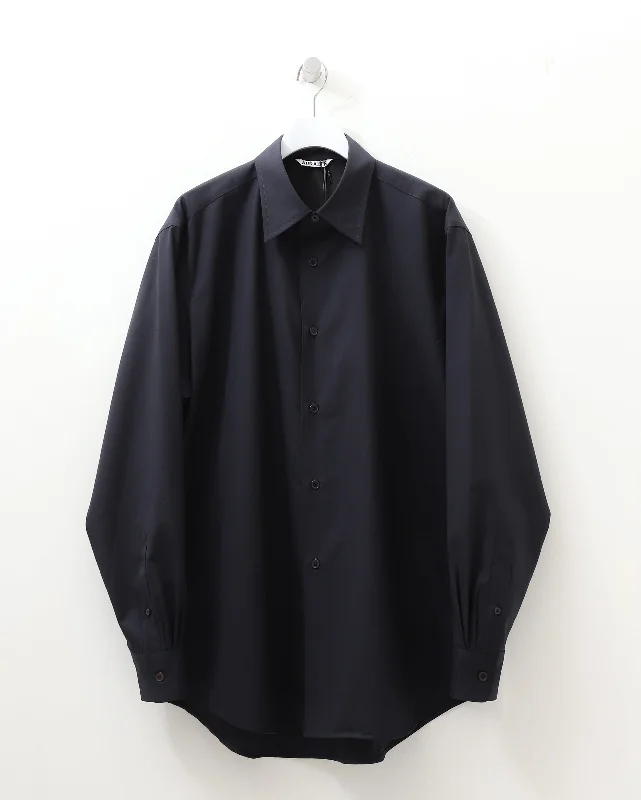 SUPER FINE TROPICAL WOOL SHIRT DARK NAVY