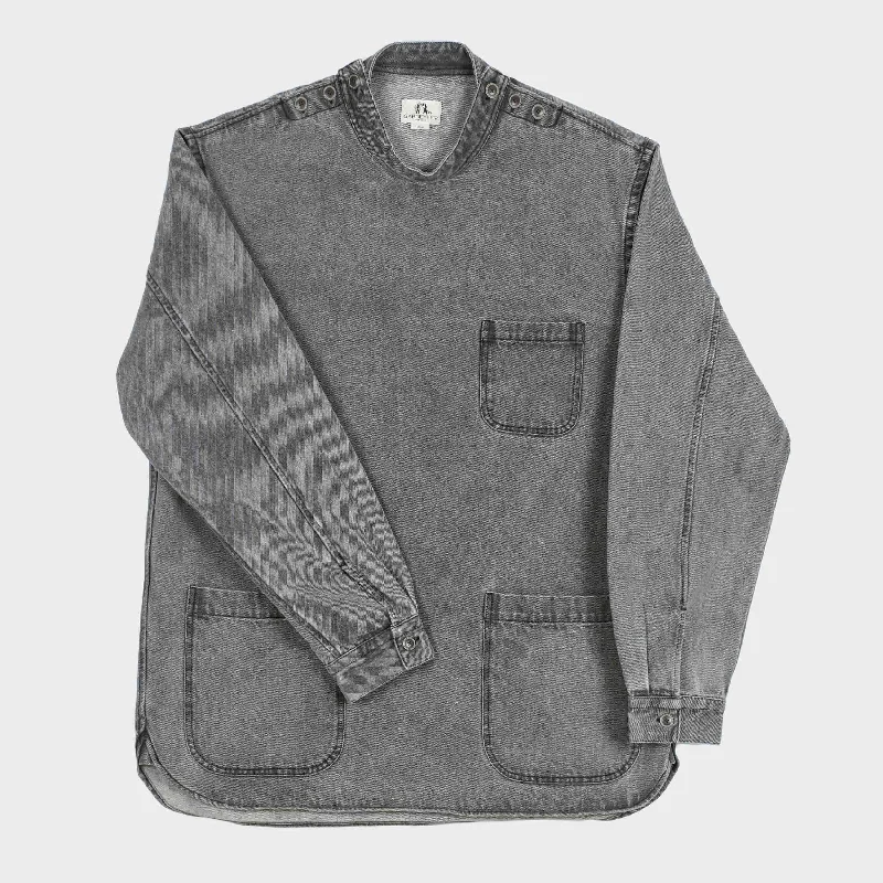 Japanese Denim Gardening Smock in Grey Denim