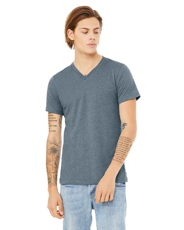 Bella+Canvas Unisex CVC Jersey V-Neck T-Shirt | Heather Slate