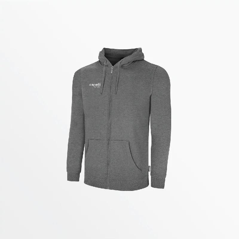 MEN BASICS FLEECE ZIP UP HOODIE