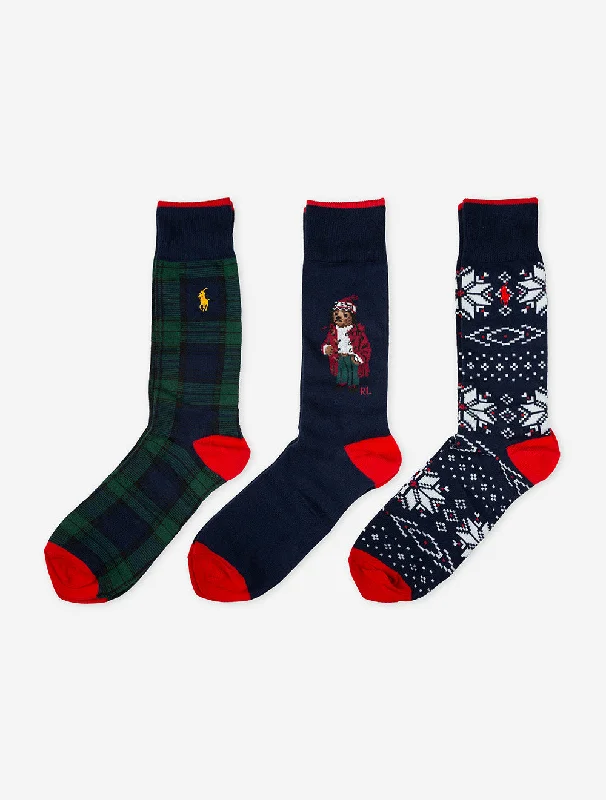 Polo Bear 3 Sock Gift Set Multi