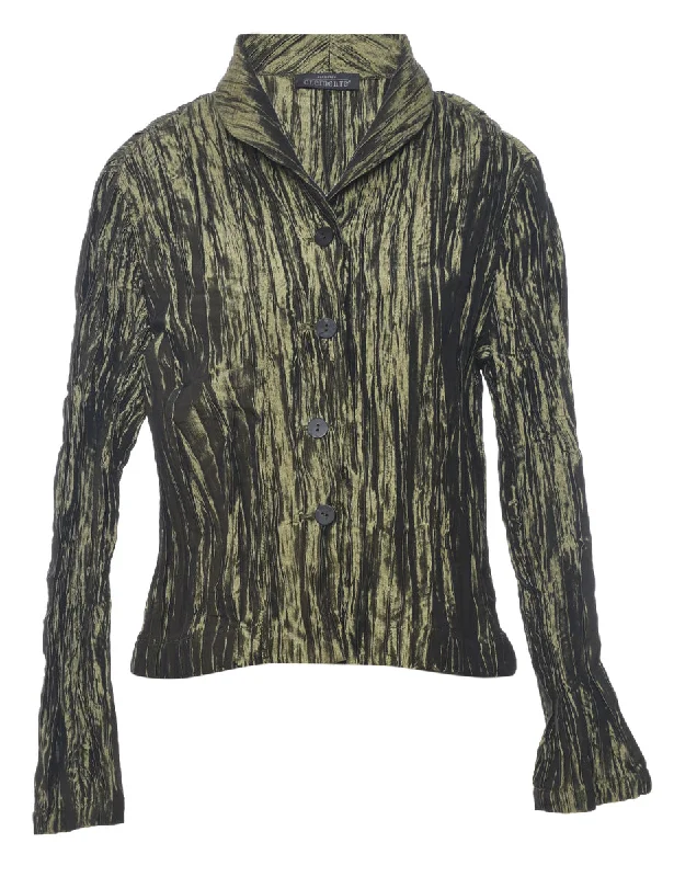 Olive Green Metallic Evening Jacket - M