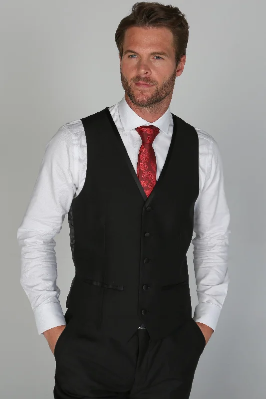 Harry - Men's Black Tuxedo Waistcoat