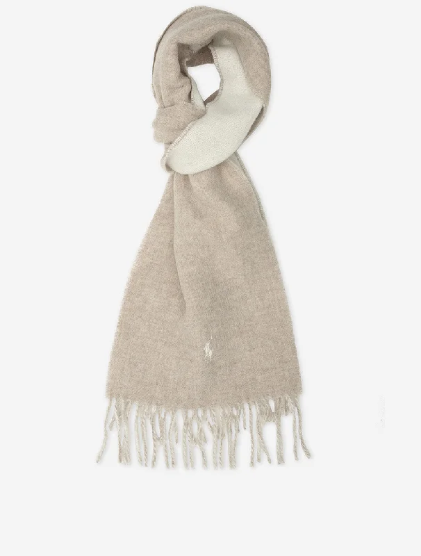 Reversible Wool Scarf Beige