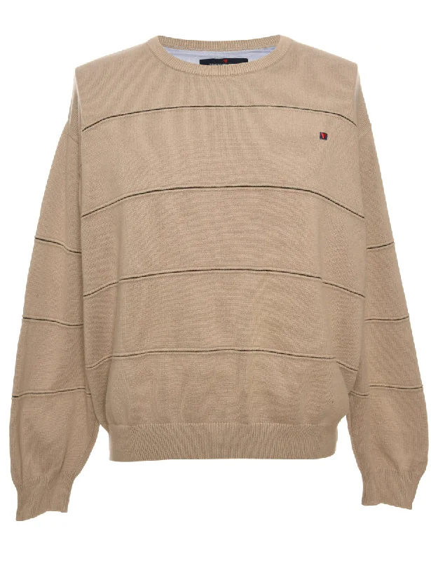 Patterned Beige Jumper - M