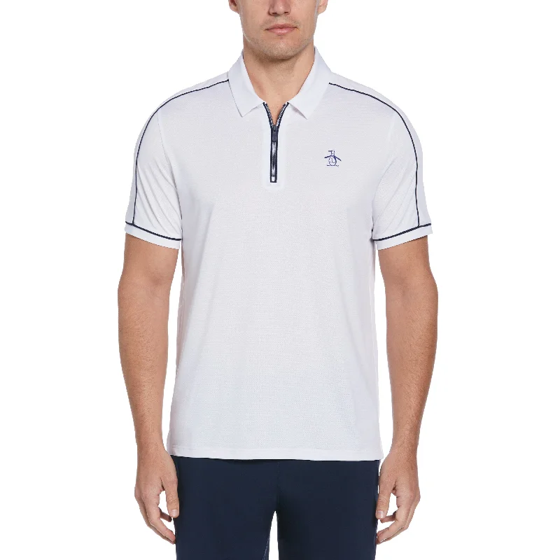 Piped Performance 1/4 Zip Tennis Polo