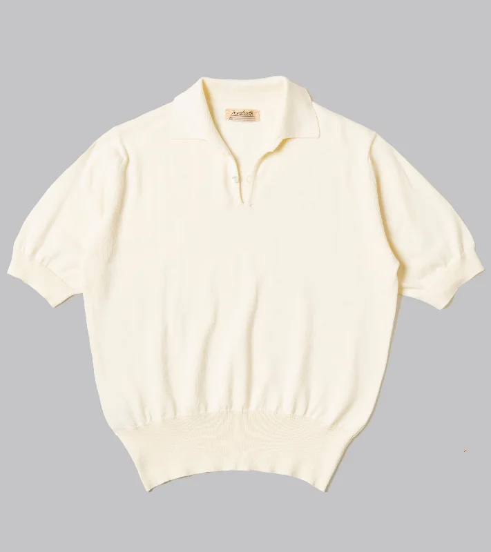 Bryceland's Cotton Short Sleeve ‘Skipper’ Polo Cream