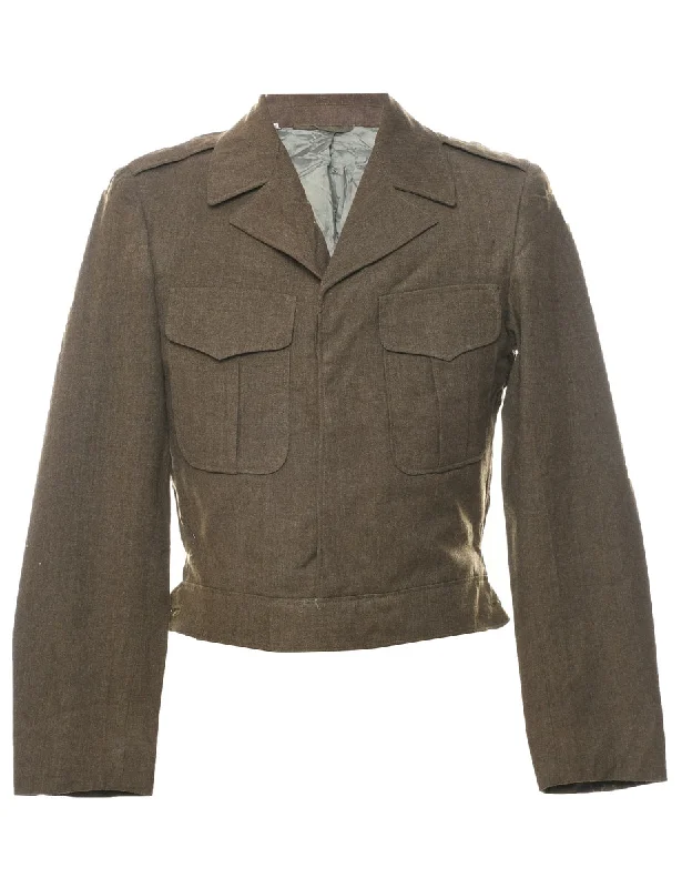 Olive Green Military Jacket - S