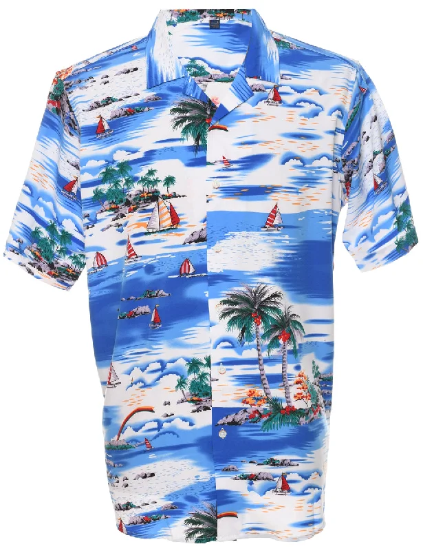 Novelty Print Hawaiian Shirt - L