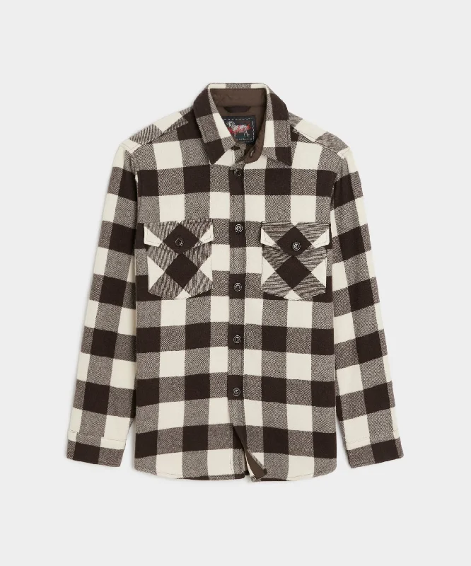 Todd Snyder X Woolrich Cashmere Shirt Jacket in Brown Plaid