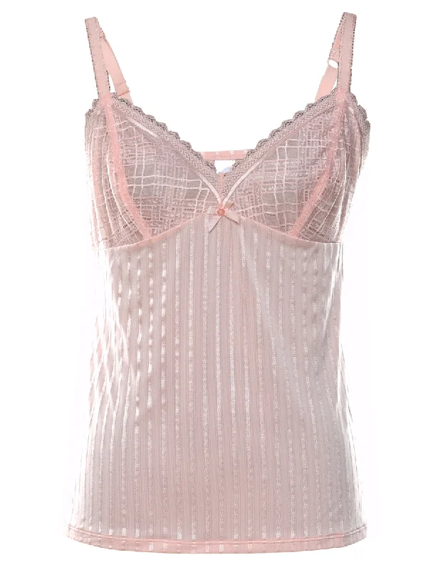 Pale Pink Lace Babydoll - S