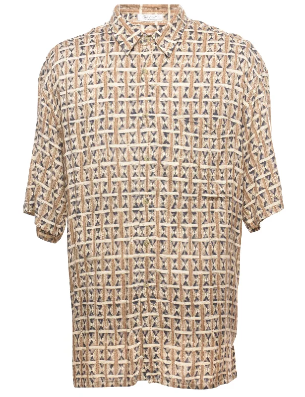 Patterned Short-Sleeve Shirt - XL