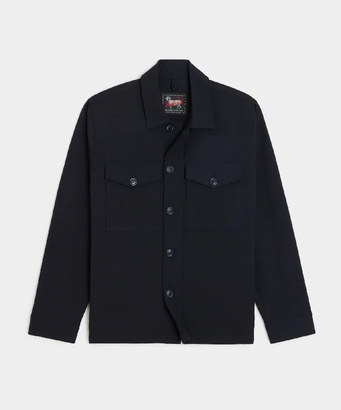 Todd Snyder X Woolrich Twill Camp Shirt in Navy