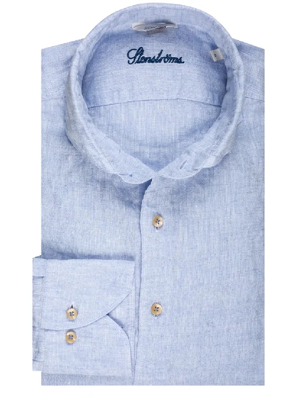 Linen Fitted Shirt Blue