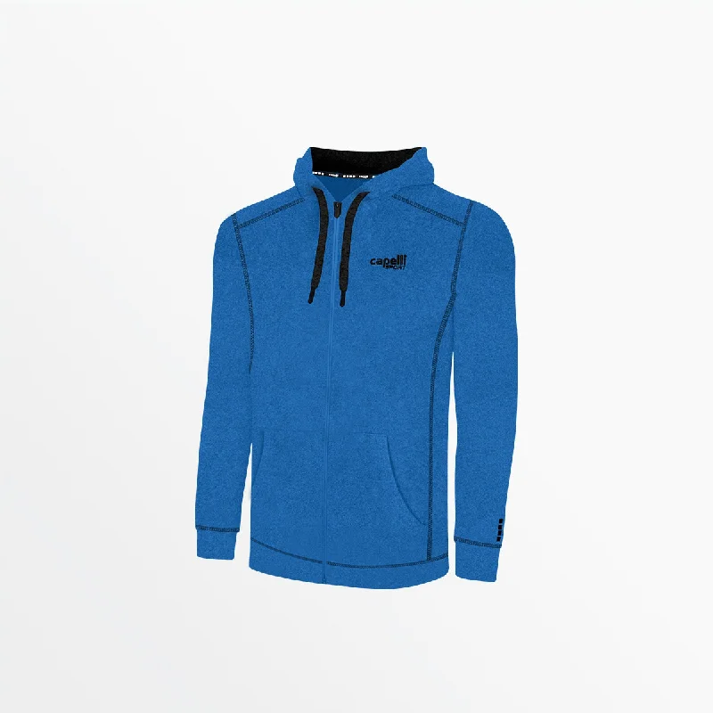 MEN'S ESSENTIAL HEATHER ZIP UP HOODIE