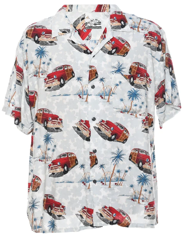 Novelty Print Hawaiian Shirt - L