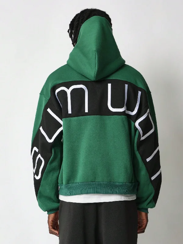 Regular Fit Overhead Hoodie With Back Large Embroidery