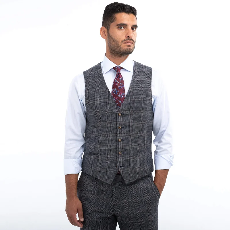 Blue Check Waistcoat