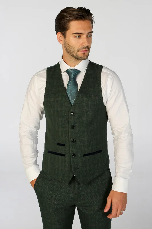 Men's Leo Green Waistcoat