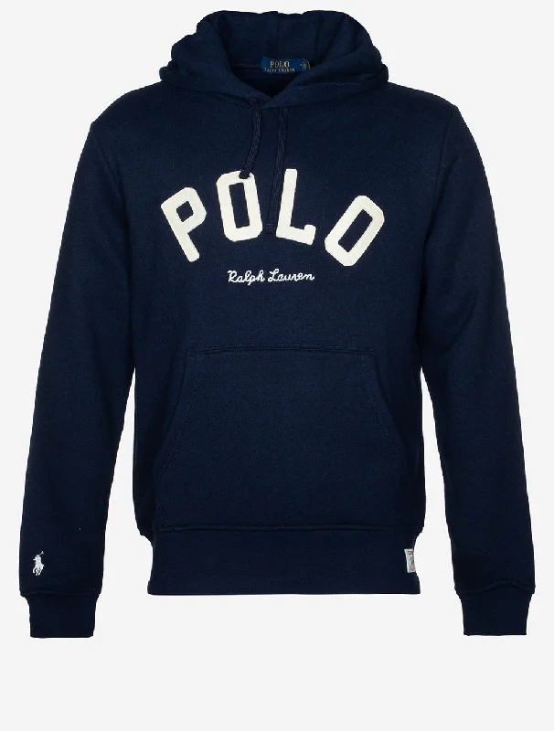 Fleece Logo Hoodie Navy