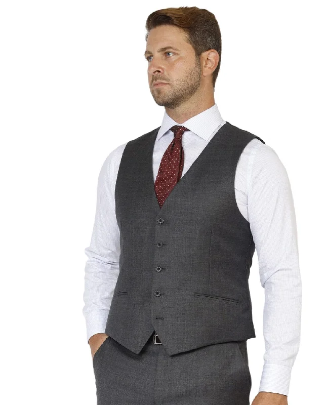 Charcoal Dormeuil Sharkskin Waistcoat