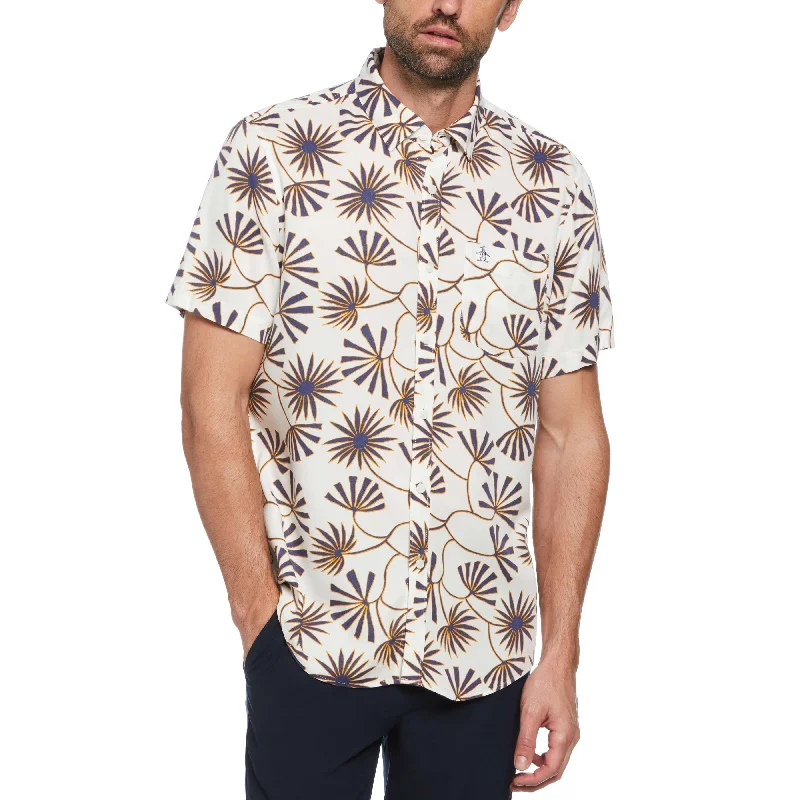 Twill Contrast Floral Print Shirt