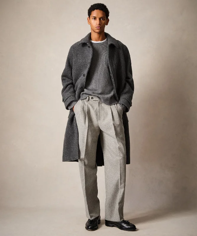 Oversized Cashmere Belted Overcoat in Charcoal