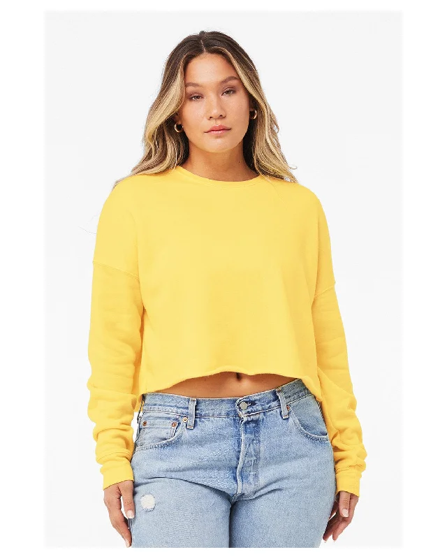 Bella+Canvas Ladies Cropped Fleece Crew | Yellow