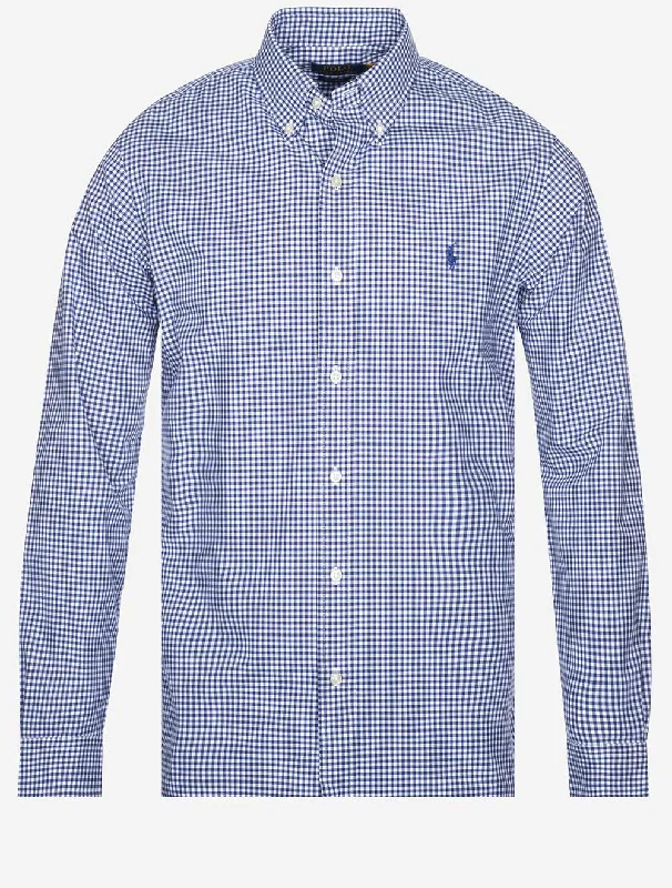 Gingham Long Sleeve Shirt Blue