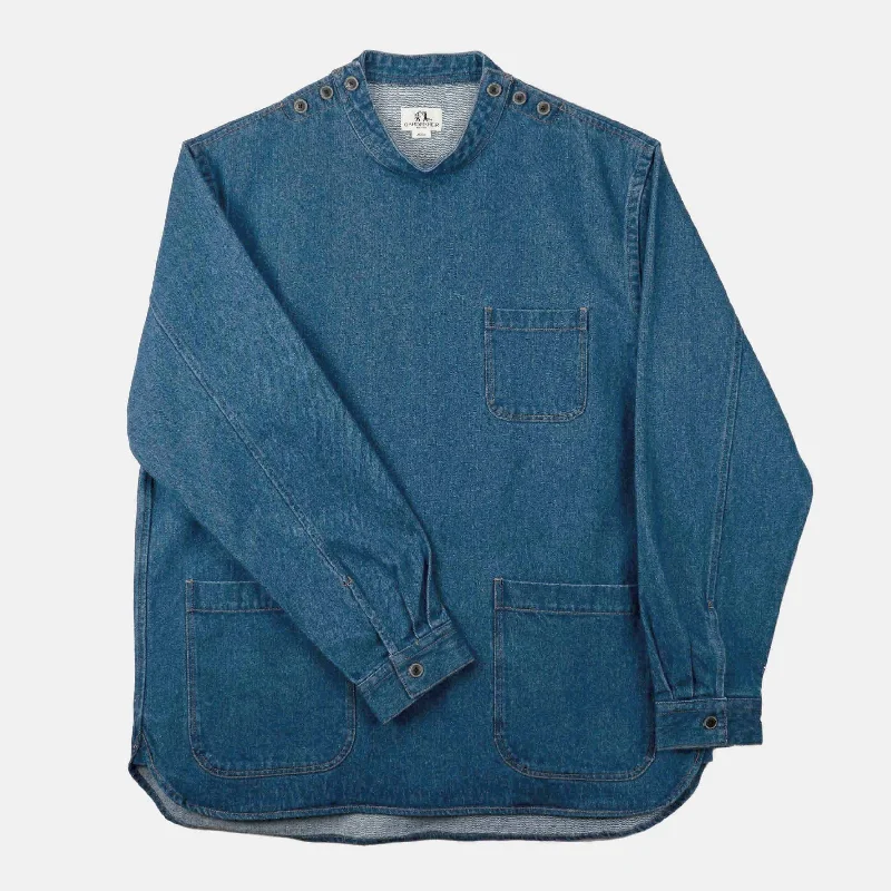 Japanese Denim Gardening Smock in Dark Denim