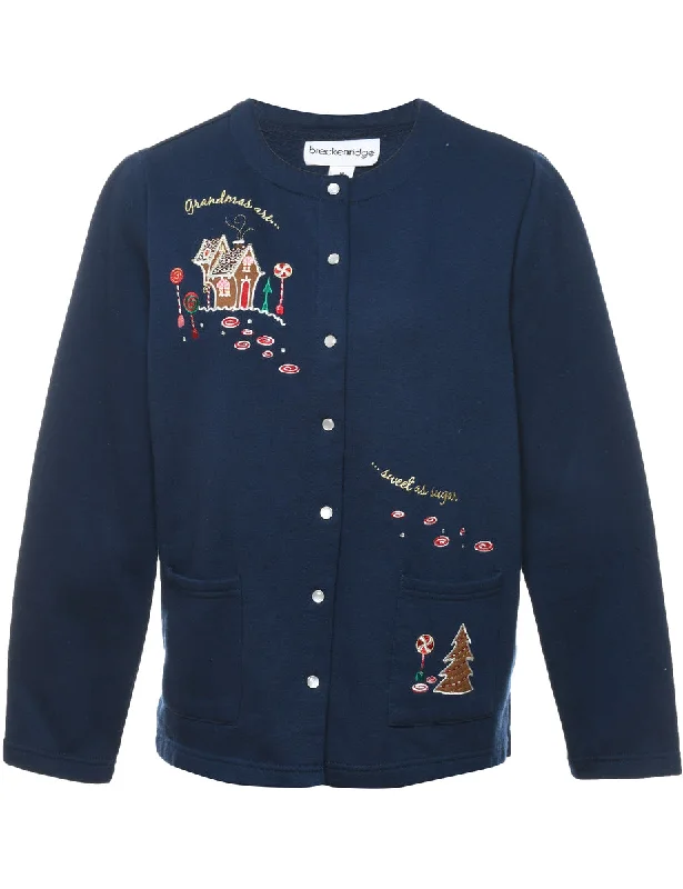 Navy Christmas Sweatshirt - M