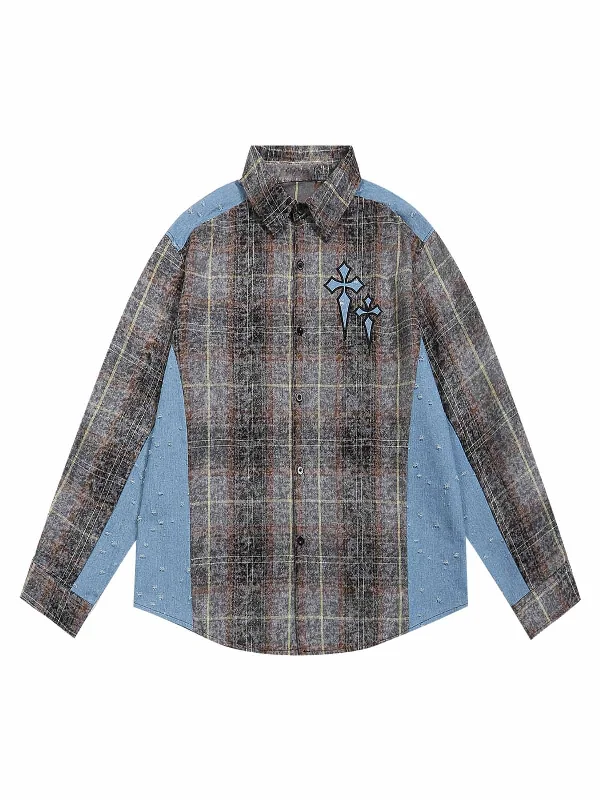 Thesupermade High Street Ripped Patchwork Shirt