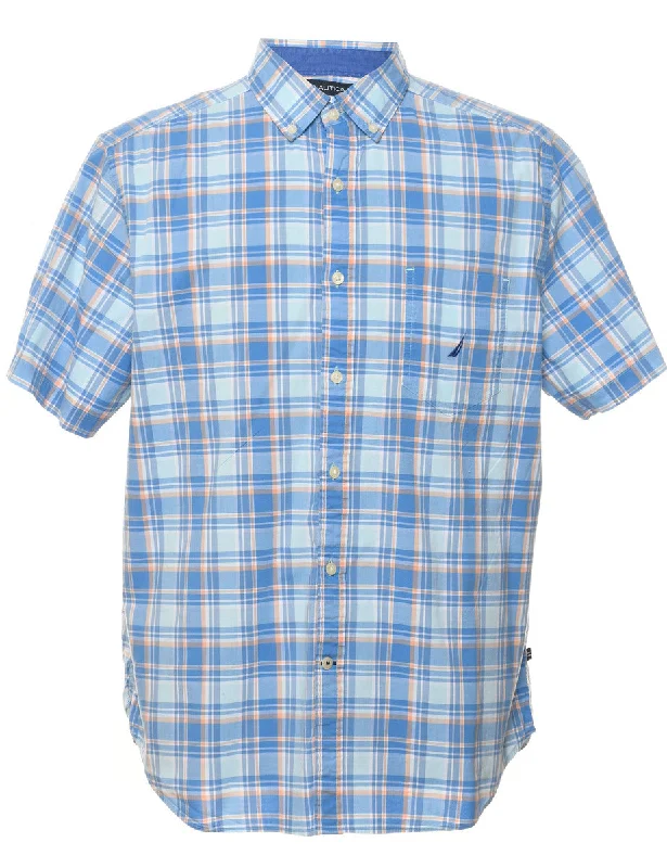 Nautica Checked Blue Shirt - L