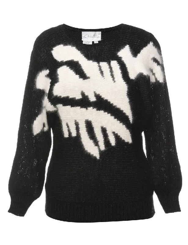 Patterned Black Jumper - S