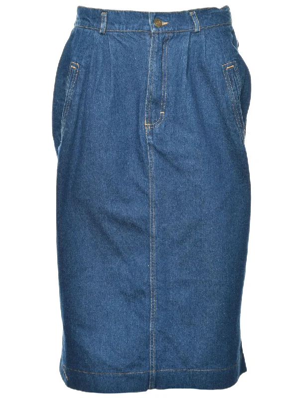 Pencil Shape Denim Skirt - M